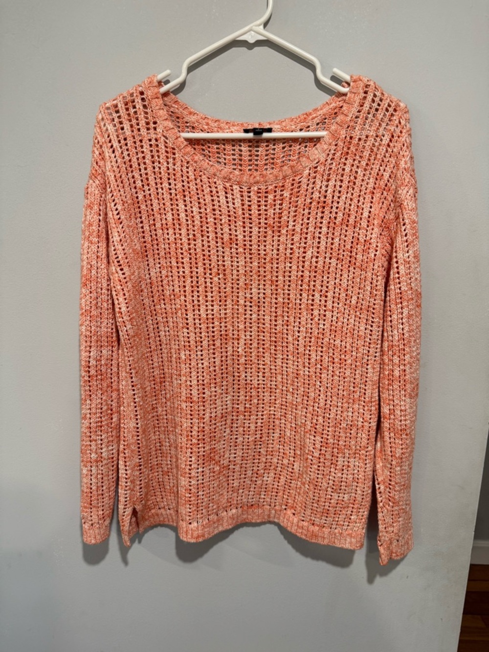 Talbots Peach Open-Weave Crewneck Sweater